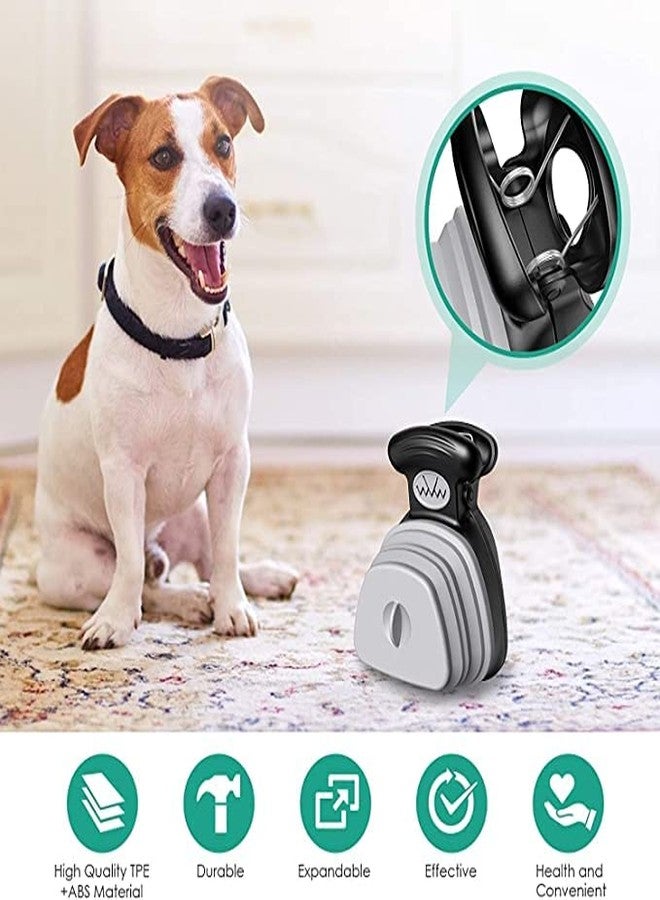 Pups&Pets Portable Pet Poop Scooper Dog Waste Cleaner, Sanitary Waste Pick Up with Bag Dispenser for Dogs (Grey) - Image 2